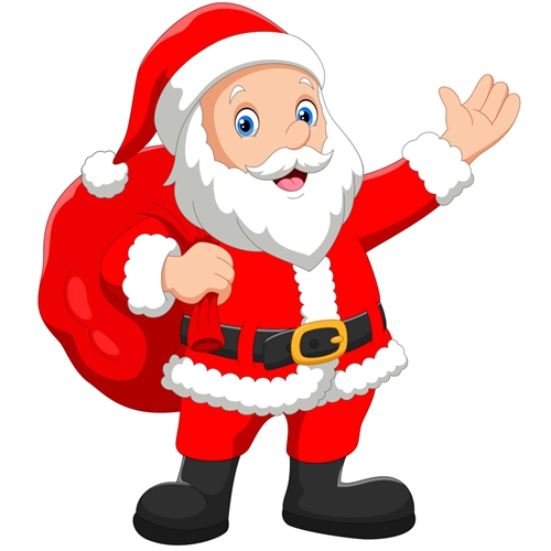 Christmas Decoration Santa Claus with Gift Bag Sticker